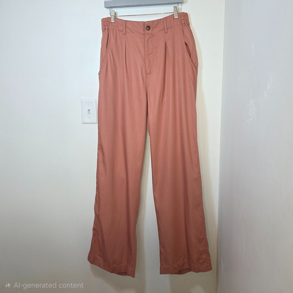 NWT Vigoss Stitch Fix Wide Leg Pants Size 29 Dusty Pink Elastic Waist Lyocell